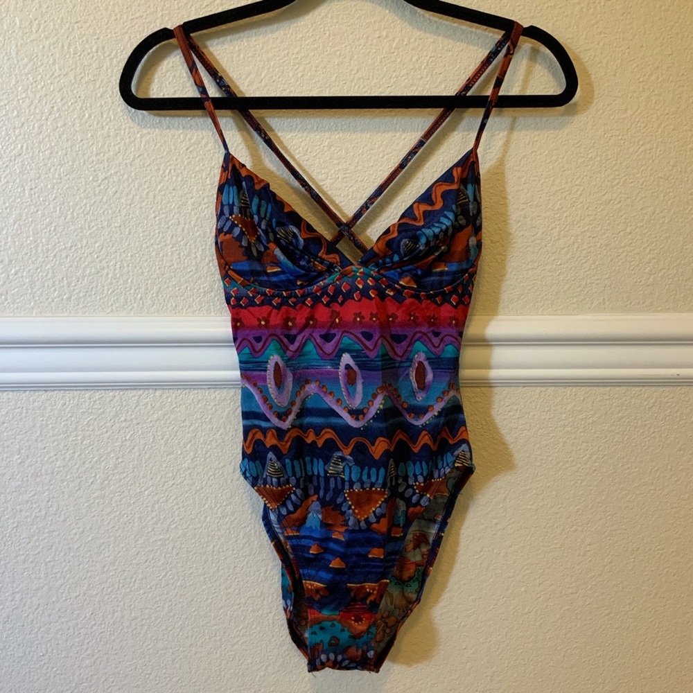 Vintage High Cut One Piece Swimsuit